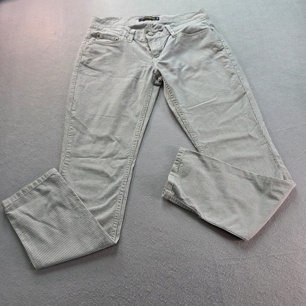 Levis 524 Too Superlow Jeans 27x30 Striped Corduroy Slim Straight Grey White